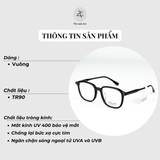  Gọng kính Velocity VL23573 dáng vuông nhựa TR90 chính hãng fullbox 