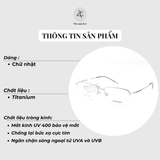  Gọng kính xẻ cước Asifinis AS01 dáng vuông titanium chính hãng 