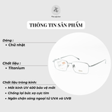 Gọng kính Dox 8505 dáng chữ nhật Titanium chính hãng