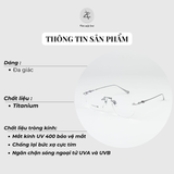  Gọng khoan không viền Chrome Hearts CH2067 dáng đa giác titanium cao cấp full box 