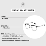  Gọng kính nửa khung Molsion MA6062 dáng vuông titanium chính hãng fullbox 