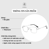  Gọng kính Zay Eyewear 98668 dáng đa giác titanium phong cách Hàn Quốc 
