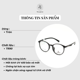  Gọng kính ROVANIFA RV12 dáng tròn nhựa TR90 dẻo chính hãng 