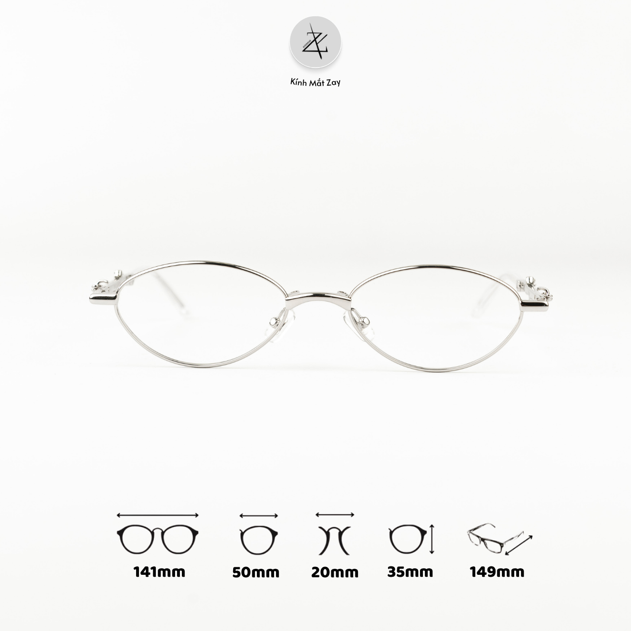  Gọng kính gấp gọn GM Aden dáng oval titanium đính đá 