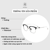  Gọng kính nửa khung Chrome Hearts Sorton dáng vuông titanium cao cấp fullbox 