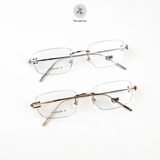 Gọng khoan không viền GAMA MY9028 dáng chữ nhật Titanium chính hãng