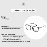  Gọng kính Asifinis 8006 dáng vuông nhựa TR90 dẻo & titanium chính hãng 