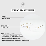  Gọng khoan không viền Rondo 6087 dáng vuông titanium chính hãng fullbox 