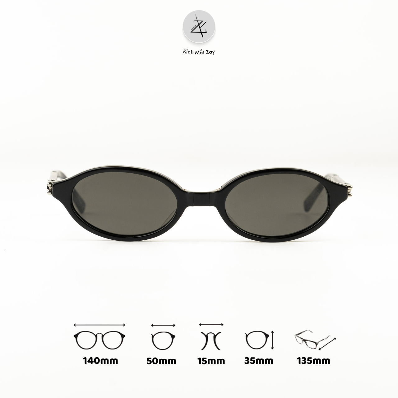  Gọng kính gấp gọn GM IVY dáng oval nhựa acetate 