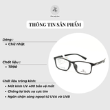  Gọng kính ROVANIFA RV04 dáng chữ nhật nhựa TR90 dẻo chính hãng 
