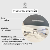  Gọng khoan không viền Chrome Hearts CH8326 dáng vuông titanium cao cấp fullbox 