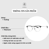  Gọng kính Bolon BA6001 dáng vuông Browline titanium chính hãng fullbox 
