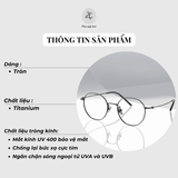  Gọng kính Zay Eyewear 18091 dáng tròn titanium phong cách Hàn Quốc 