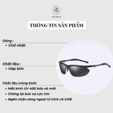 Gọng kính thể thao 8124 dáng chữ nhật khung thép không gỉ chạy xe đạp