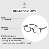  Gọng kính ROVANIFA RV03 dáng chữ nhật nhựa TR90 dẻo chính hãng 