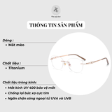  Gọng khoan không viền 6089 dáng mắt mèo titanium cao cấp 