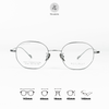  Gọng kính Zay Eyewear 9109 dáng đa giác titanium phong cách Hàn Quốc 