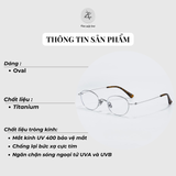  Gọng kính Zay Eyewear 30911Y dáng oval Titanium phong cách Hàn Quốc 