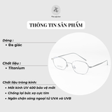  Gọng kính Zay Eyewear P90282 dáng đa giác Titanium phong cách Hàn Quốc 