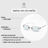  Kính mát khoan không viền Gentle Monster Tetra dáng chữ nhật titanium cao cấp fullbox 