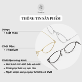  Gọng kính 30885 dáng mắt mèo titanium cao cấp 