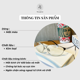  Kính mát 20427 dáng mắt mèo kim loại Hàn Quốc 