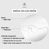 Gọng khoan không viền 6135 dáng mắt mèo titanium cao cấp