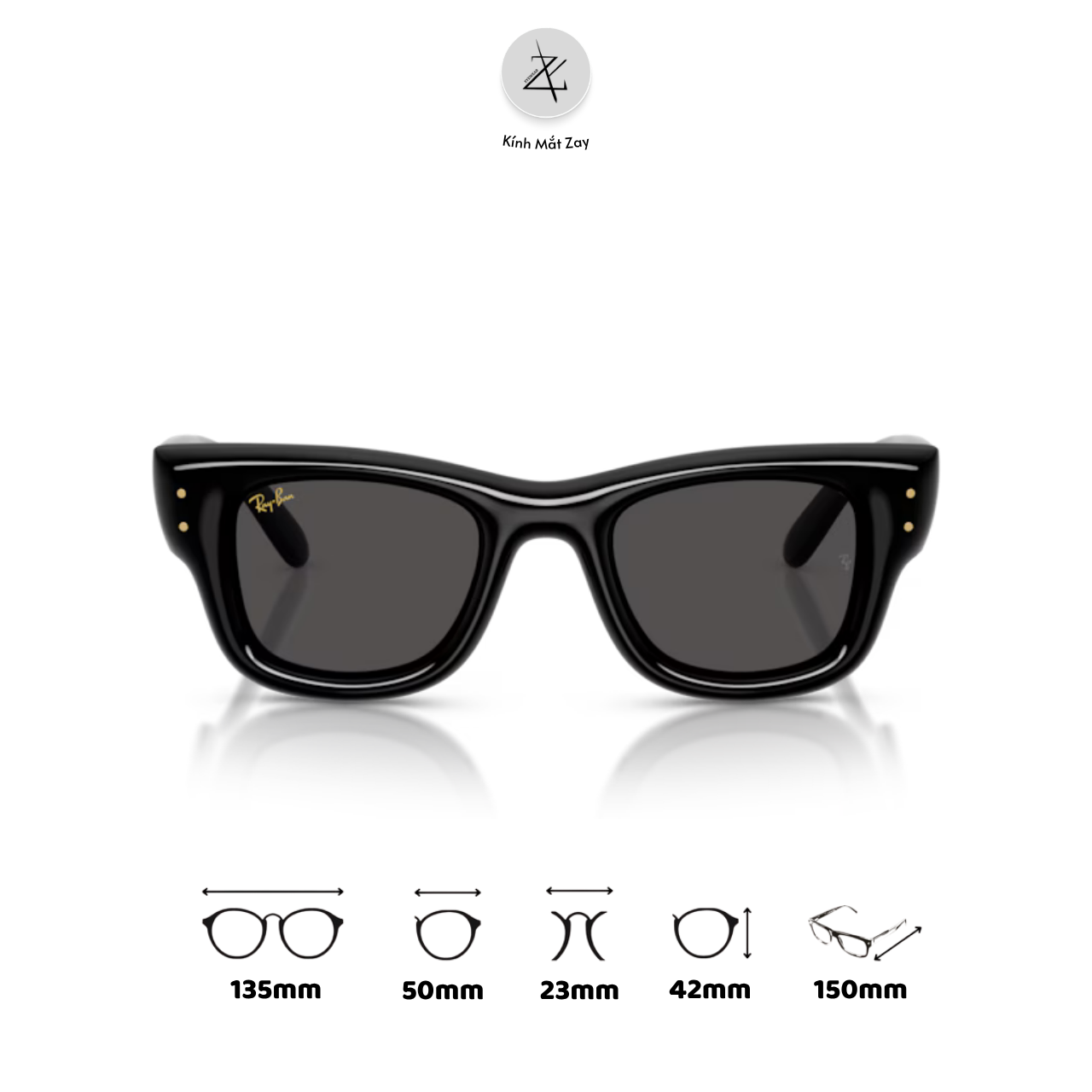  Kính mát RayBan x Jennie Wayfarer Puffer 0RB4940 dáng vuông nhựa Nylon chính hãng fullbox 