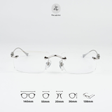  Gọng khoan không viền Chrome Hearts OVARYEASY II dáng chữ nhật titanium cao cấp full box 