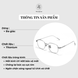  Gọng kính Zay Eyewear 80809 dáng đa giác titanium phong cách Hàn Quốc 