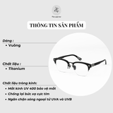  Gọng kính nửa khung CH8057 dáng vuông nhựa acetate cao cấp 