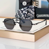  Kính mát Chrome Hearts Prosted dáng đa giác titanium cao cấp fullbox 
