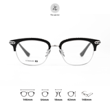  Gọng kính nửa khung Chrome Hearts Vertical Smile II dáng vuông titanium cao cấp fullbox 