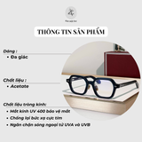  Gọng kính Jacques Marif Mage Holden nhựa Acetate dáng đa giác cao cấp fullbox 