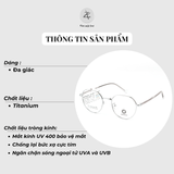  Gọng kính Kanamwon ML- 92020 dáng đa giác titanium chính hãng 