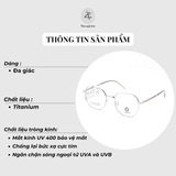  Gọng kính Kanamwon ML- 92022 dáng đa giác titanium chính hãng 