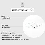 Gọng khoan không viền GAMA MY9028 dáng chữ nhật Titanium chính hãng