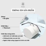  Gọng khoan không viền 5019 dáng đa giác titanium cao cấp 