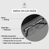  Gọng kính nửa khung 8096 dáng vuông titanium cao cấp 