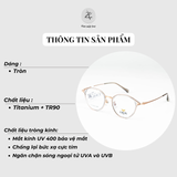  Gọng kính Lavein Paris V9004 dáng tròn titanium & nhựa TR90 chính hãng fullbox 