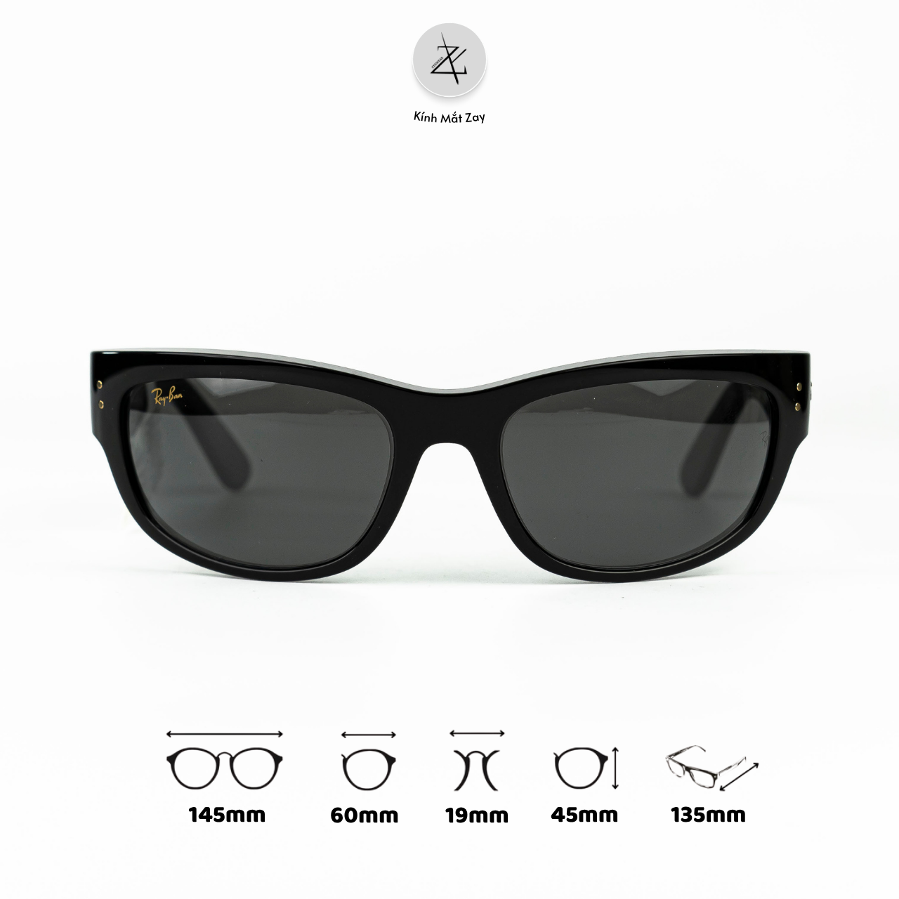  Kính mát RayBan x ASAP Rocky Balorama 0RB2289 dáng chữ nhật nhựa Propionate chính hãng fullbox 