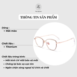  Gọng kính 33026 dáng mắt mèo titanium cao cấp 