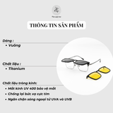  Kính râm cận thời trang clip on 2288 chống tia UV ngăn ánh sáng xanh trong 1 Bộ 2 Kẹp Cao Cấp 
