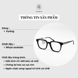  Gọng kính New Balance NBN06238X dáng vuông nhựa acetate chính hãng fullbox 