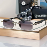  Kính mát Chrome Hearts Deep VI dáng chữ nhật titanium cao cấp fullbox 