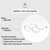 Gọng kính Lavein Paris V9010 dáng mắt mèo titanium & nhựa TR90 chính hãng fullbox