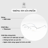  Gọng kính xẻ cước Sedonna 10274 dáng mắt mèo titanium chính hãng 