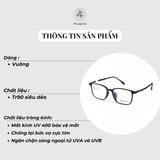  Gọng kính IRVINJIN 1072 dáng vuông nhựa TR90 phong cách Hàn Quốc 