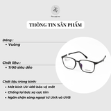  Gọng kính IRVINJIN 1088 dáng vuông nhựa TR90 phong cách Hàn Quốc 