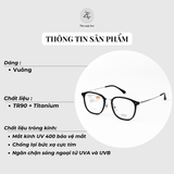 Gọng kính CRV 5503 dáng vuông nhựa TR90 + Tianium dẻo chính hãng